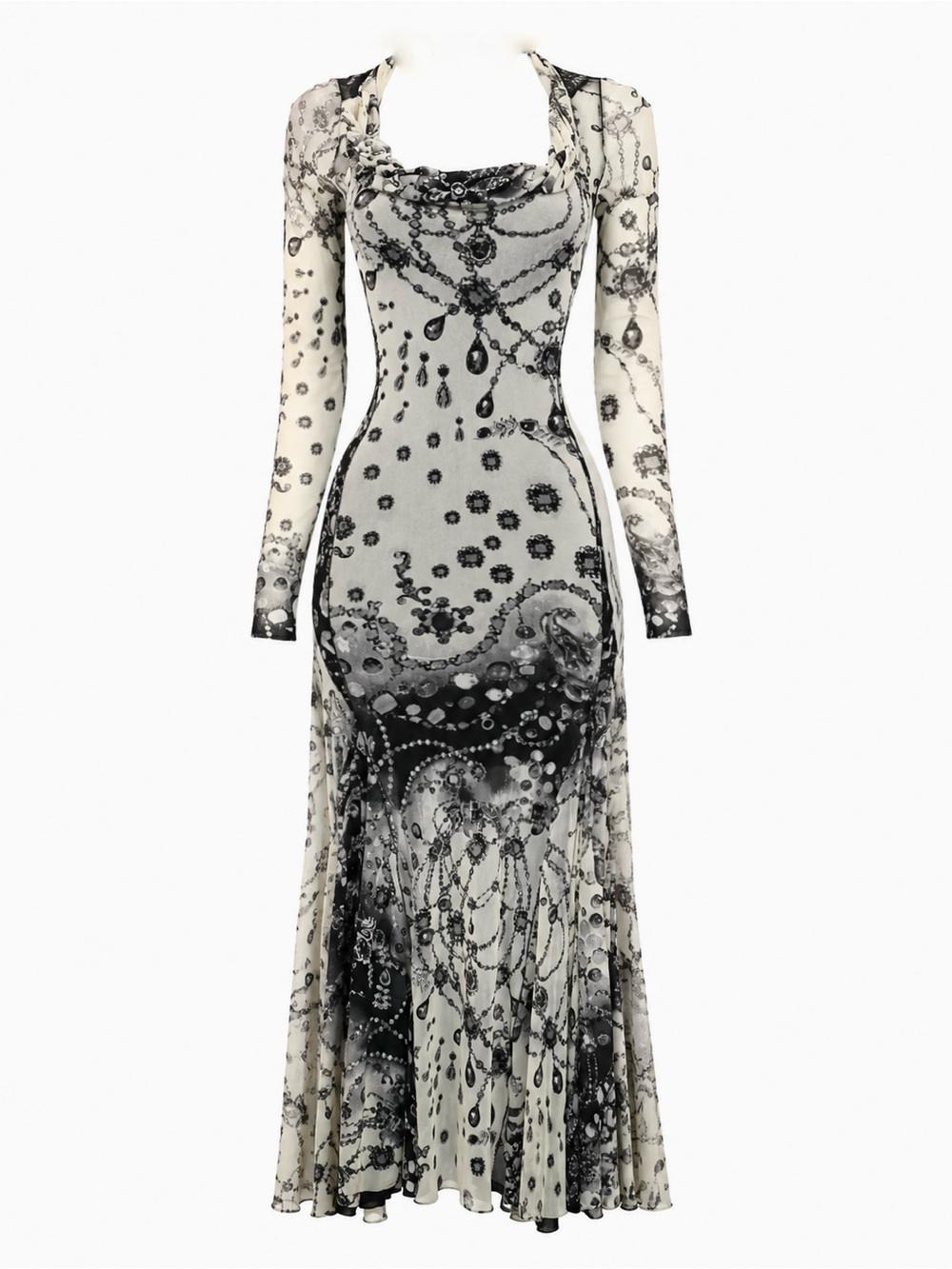 Vintage Fuzzi/jean Paul gaultier Mesh midi Dress – Size M